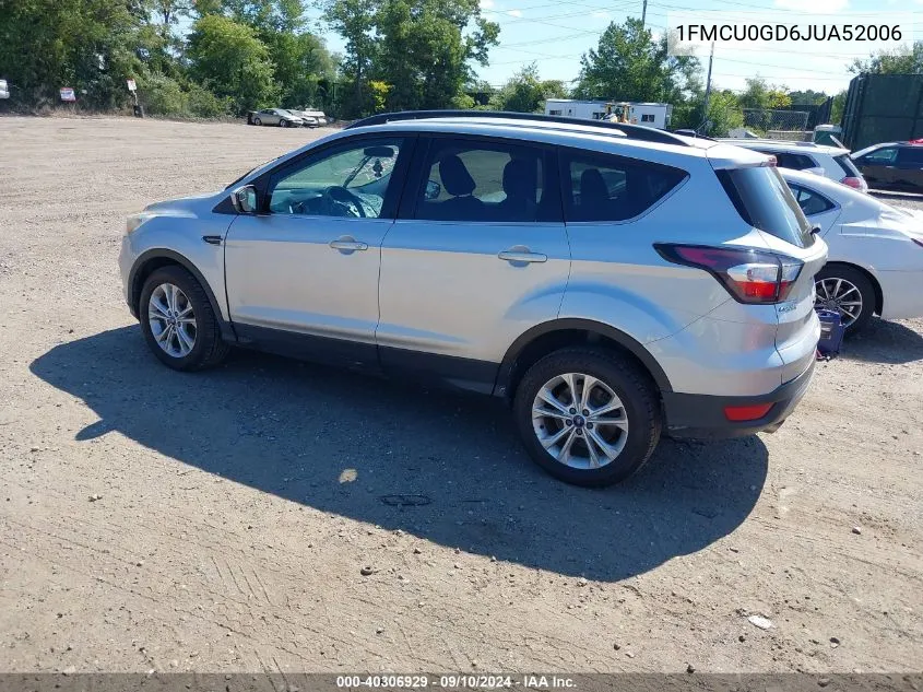 2018 Ford Escape Se VIN: 1FMCU0GD6JUA52006 Lot: 40306929