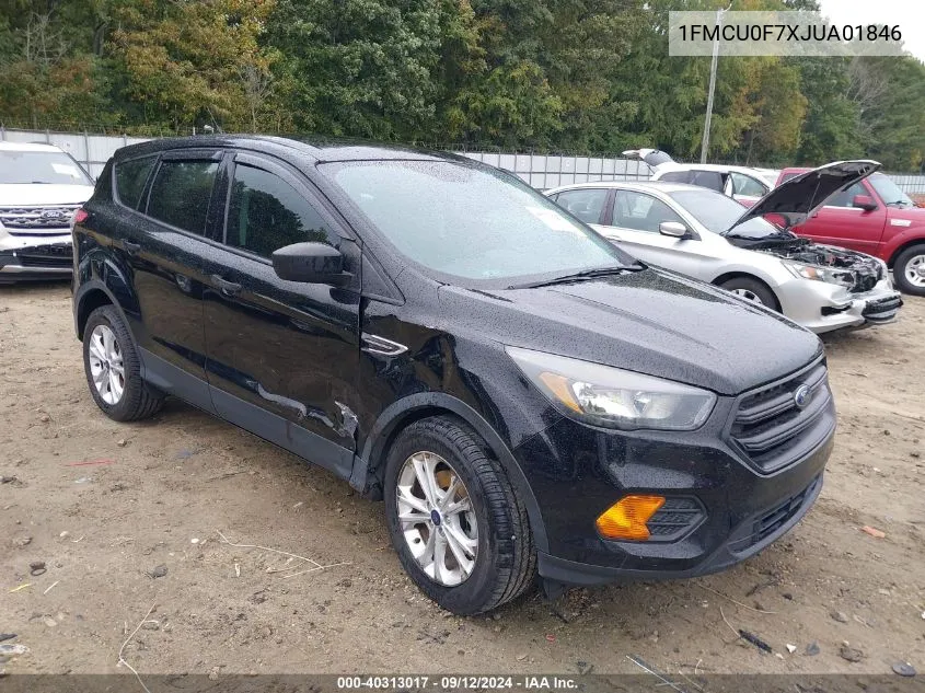 2018 Ford Escape S VIN: 1FMCU0F7XJUA01846 Lot: 40313017