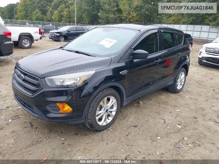 2018 Ford Escape S VIN: 1FMCU0F7XJUA01846 Lot: 40313017