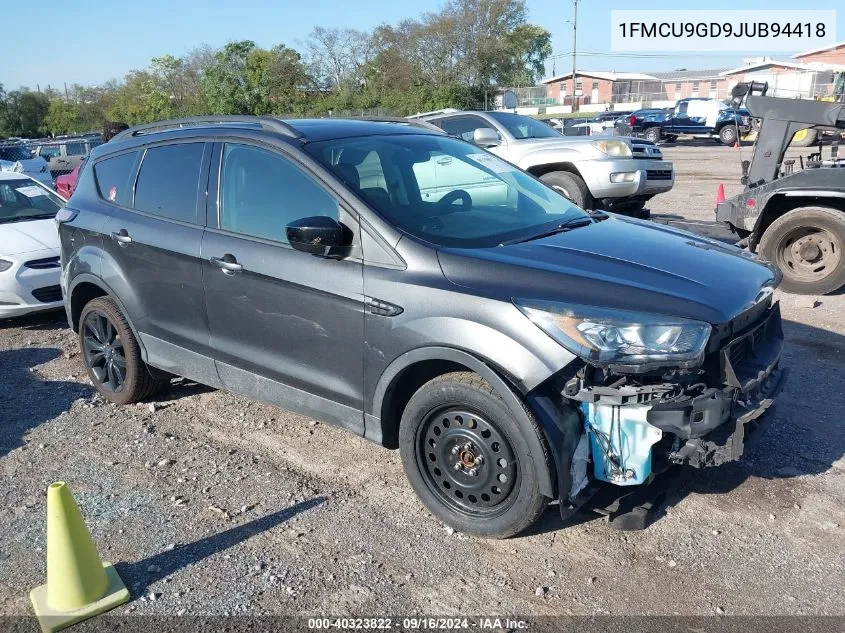 2018 Ford Escape Se VIN: 1FMCU9GD9JUB94418 Lot: 40323822