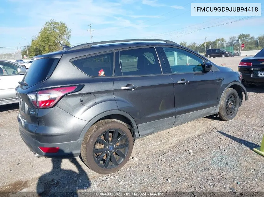 2018 Ford Escape Se VIN: 1FMCU9GD9JUB94418 Lot: 40323822