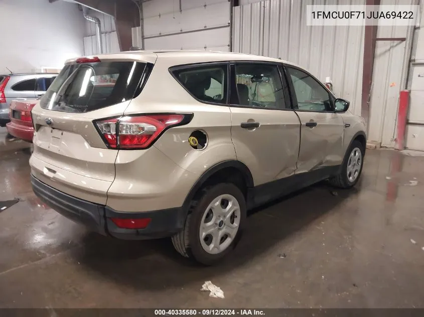 2018 Ford Escape S VIN: 1FMCU0F71JUA69422 Lot: 40335580