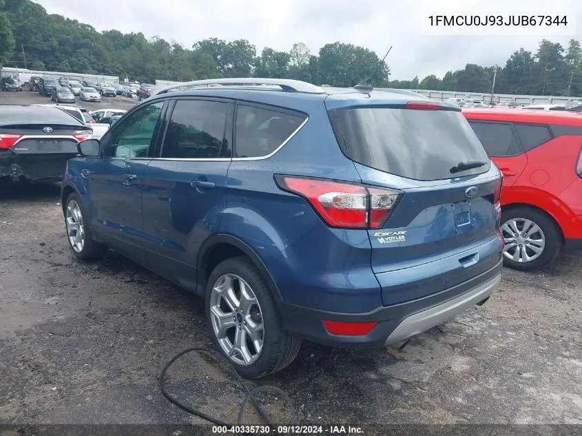 2018 Ford Escape Titanium VIN: 1FMCU0J93JUB67344 Lot: 40335730