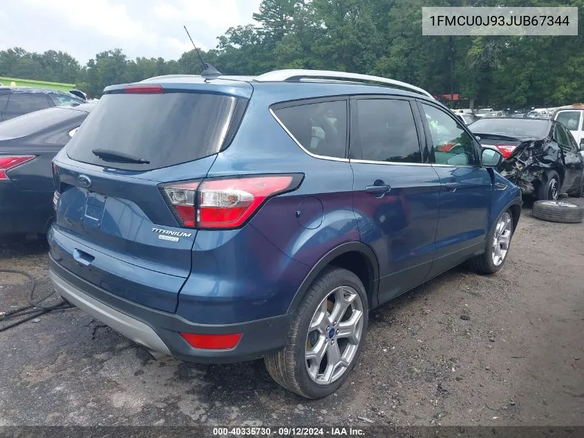 2018 Ford Escape Titanium VIN: 1FMCU0J93JUB67344 Lot: 40335730