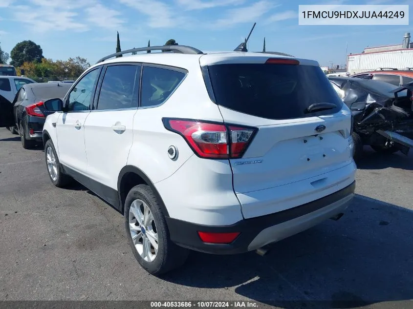 2018 Ford Escape Sel VIN: 1FMCU9HDXJUA44249 Lot: 40533686