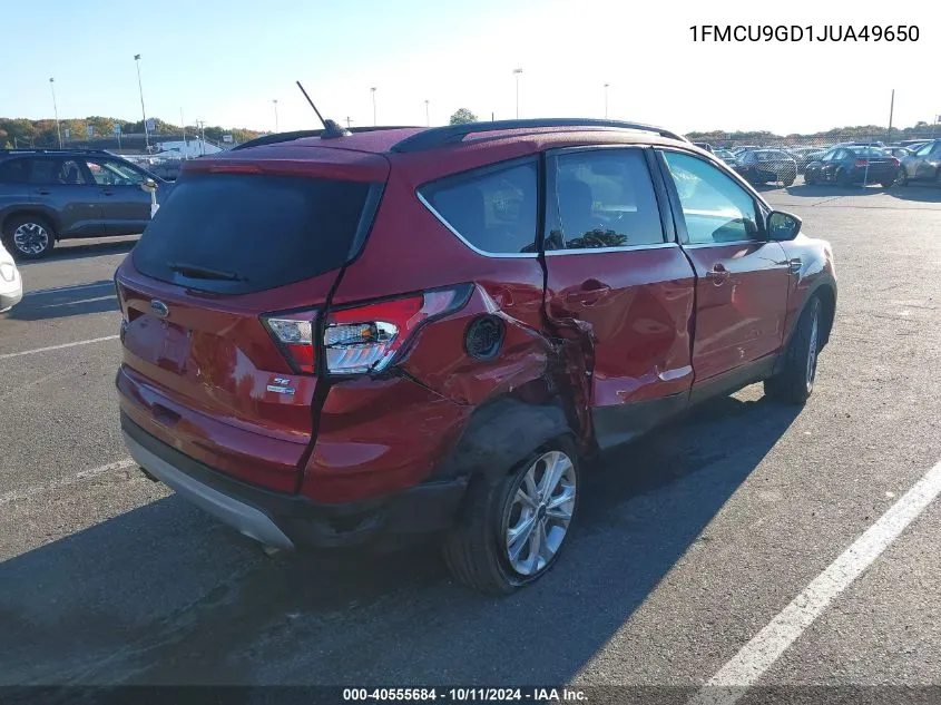 2018 Ford Escape Se VIN: 1FMCU9GD1JUA49650 Lot: 40555684