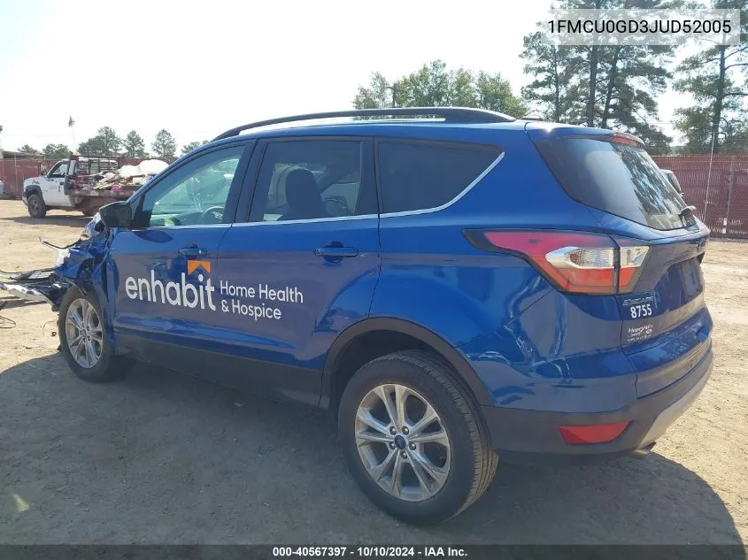 2018 Ford Escape Se VIN: 1FMCU0GD3JUD52005 Lot: 40567397