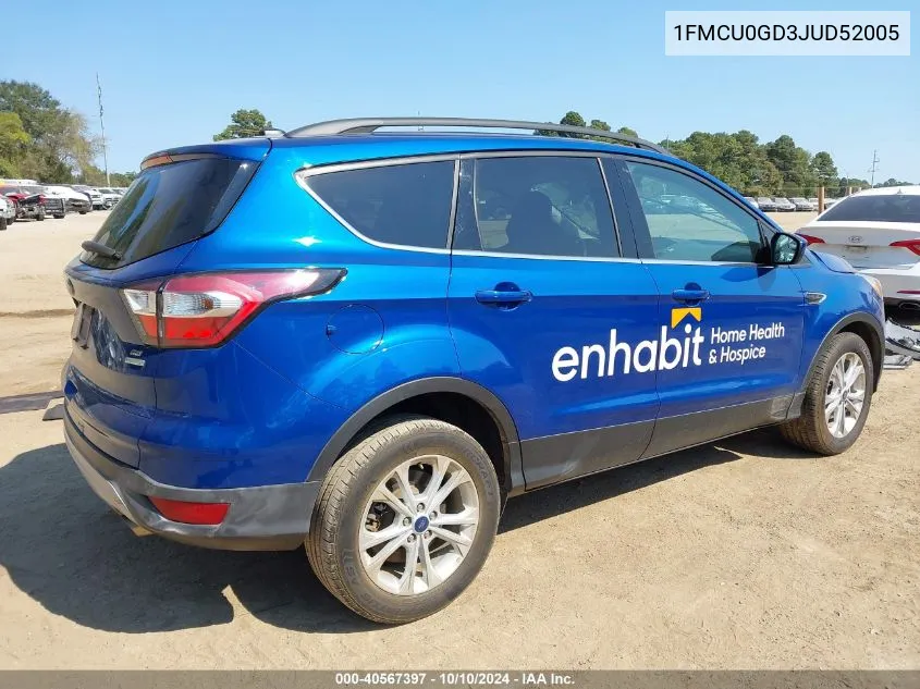 2018 Ford Escape Se VIN: 1FMCU0GD3JUD52005 Lot: 40567397