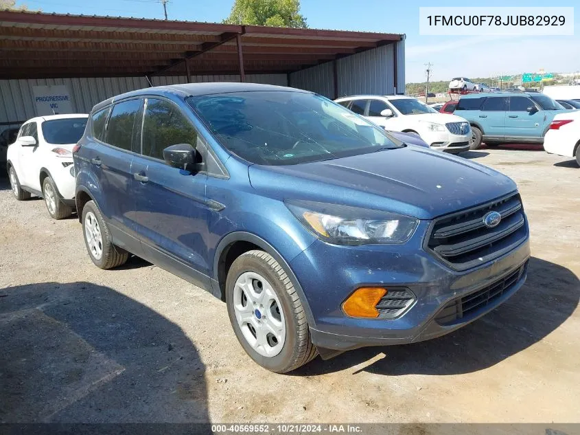 2018 Ford Escape S VIN: 1FMCU0F78JUB82929 Lot: 40569552