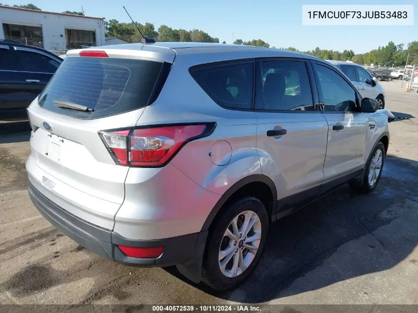 2018 Ford Escape S VIN: 1FMCU0F73JUB53483 Lot: 40572539