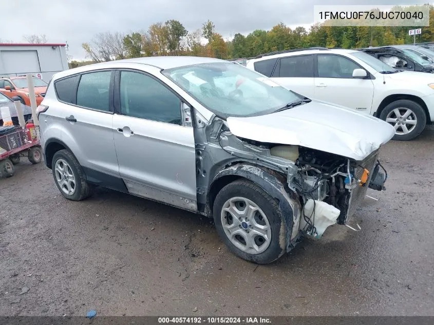 2018 Ford Escape S VIN: 1FMCU0F76JUC70040 Lot: 40574192