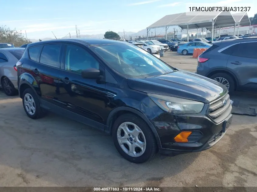 2018 Ford Escape S VIN: 1FMCU0F73JUA31237 Lot: 40577883