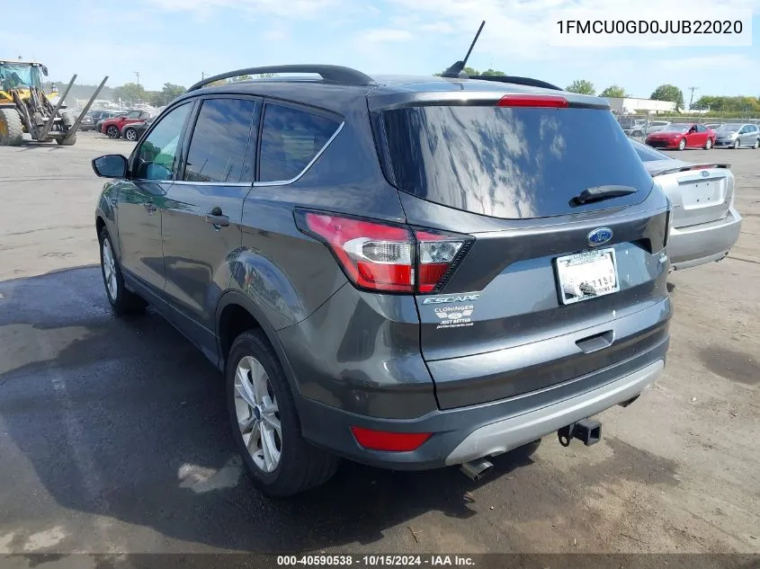 2018 Ford Escape Se VIN: 1FMCU0GD0JUB22020 Lot: 40590538