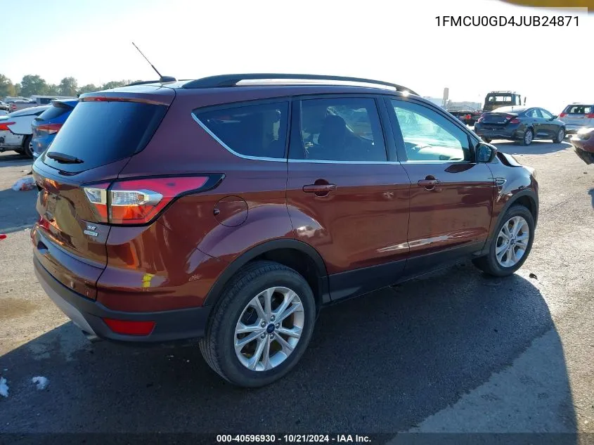 2018 Ford Escape Se VIN: 1FMCU0GD4JUB24871 Lot: 40596930