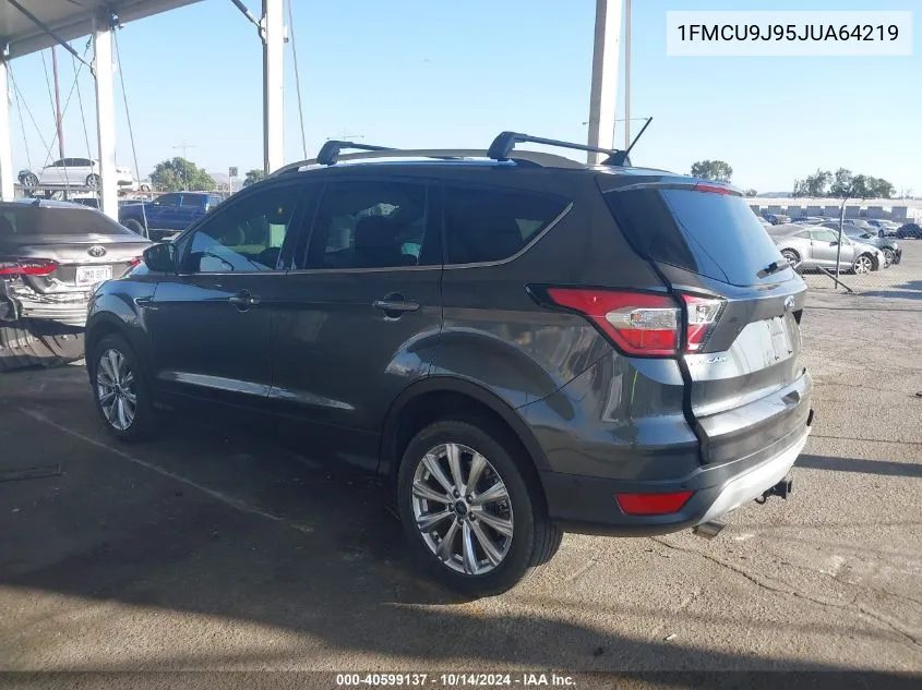 2018 Ford Escape Titanium VIN: 1FMCU9J95JUA64219 Lot: 40599137