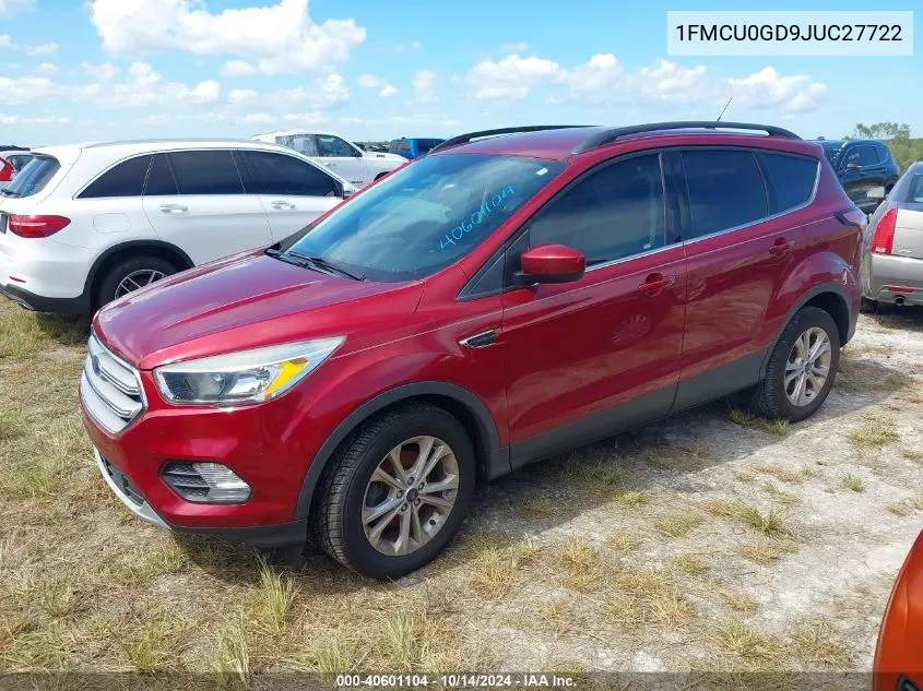 2018 Ford Escape Se VIN: 1FMCU0GD9JUC27722 Lot: 40601104