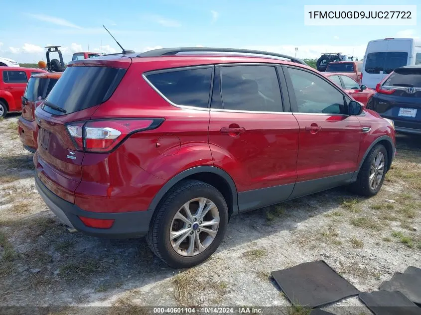 2018 Ford Escape Se VIN: 1FMCU0GD9JUC27722 Lot: 40601104