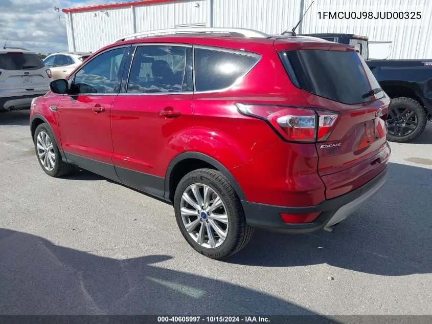 2018 Ford Escape Titanium VIN: 1FMCU0J98JUD00325 Lot: 40605997