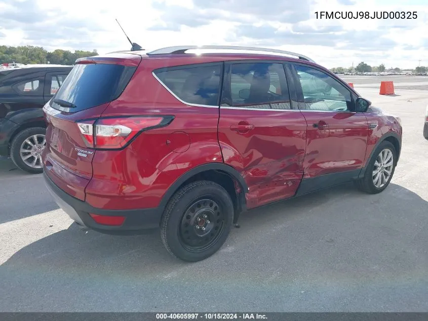 2018 Ford Escape Titanium VIN: 1FMCU0J98JUD00325 Lot: 40605997