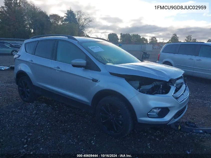 2018 Ford Escape Se VIN: 1FMCU9GD8JUC02959 Lot: 40609444