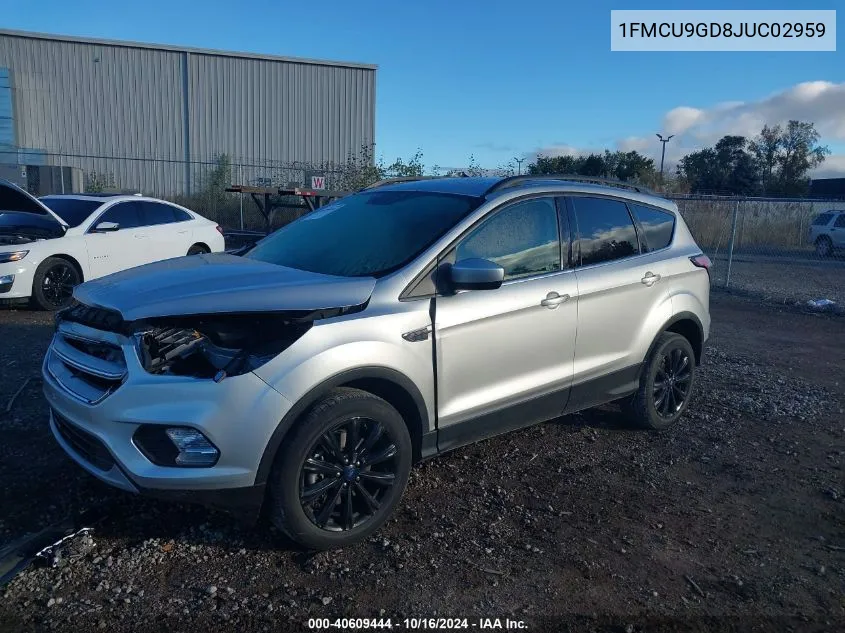 2018 Ford Escape Se VIN: 1FMCU9GD8JUC02959 Lot: 40609444