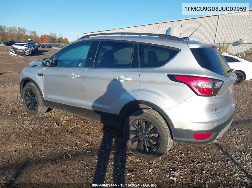 2018 Ford Escape Se VIN: 1FMCU9GD8JUC02959 Lot: 40609444