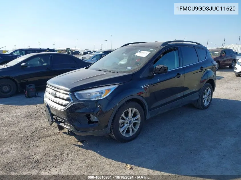 2018 Ford Escape Se VIN: 1FMCU9GD3JUC11620 Lot: 40610931