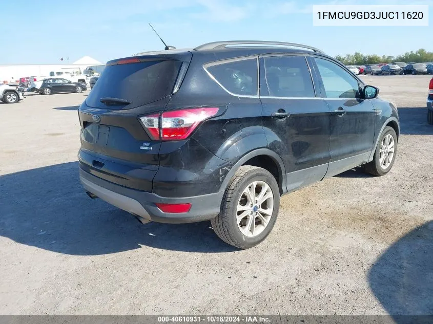 2018 Ford Escape Se VIN: 1FMCU9GD3JUC11620 Lot: 40610931