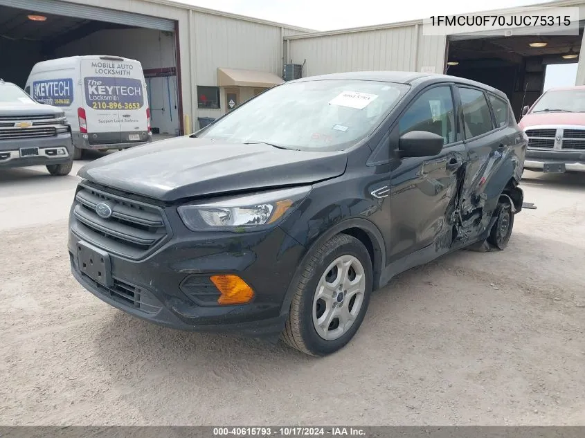 2018 Ford Escape S VIN: 1FMCU0F70JUC75315 Lot: 40615793