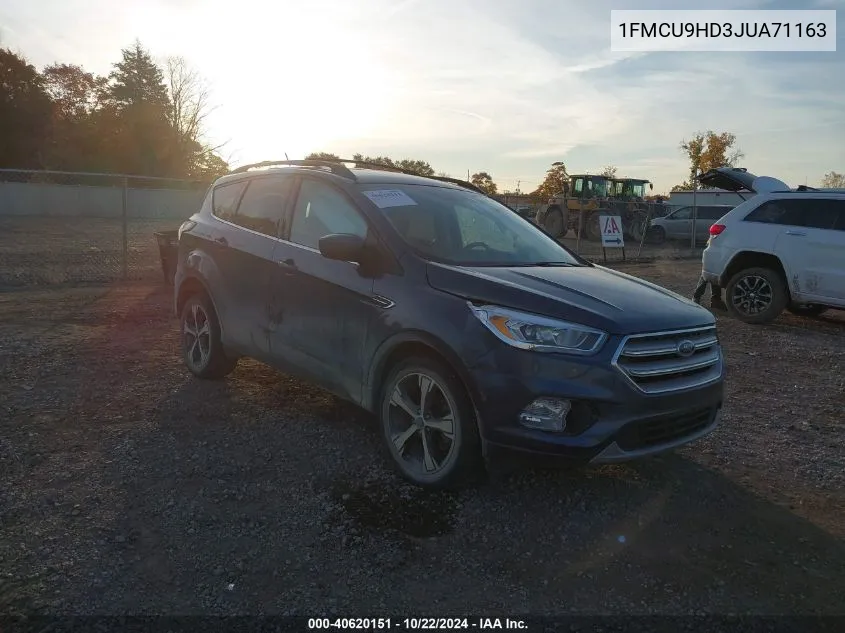 2018 Ford Escape Sel VIN: 1FMCU9HD3JUA71163 Lot: 40620151