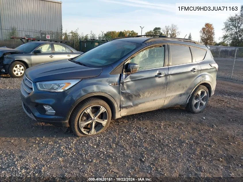 2018 Ford Escape Sel VIN: 1FMCU9HD3JUA71163 Lot: 40620151