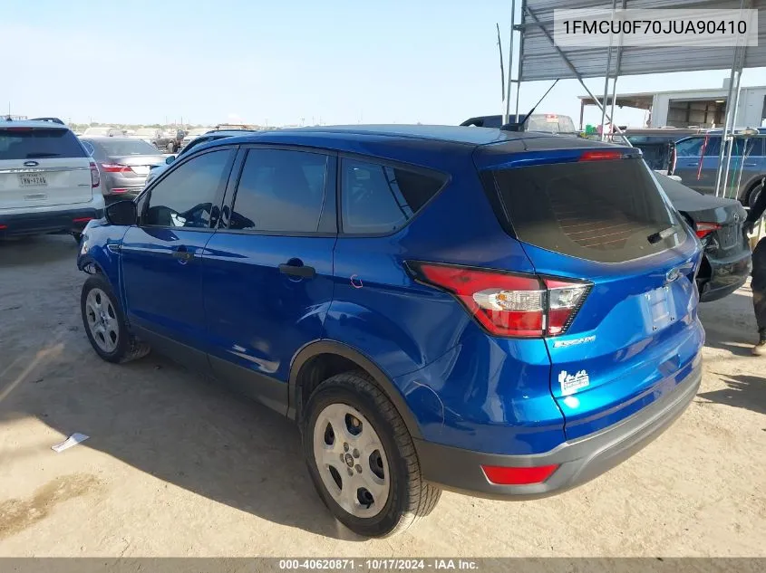 2018 Ford Escape S VIN: 1FMCU0F70JUA90410 Lot: 40620871