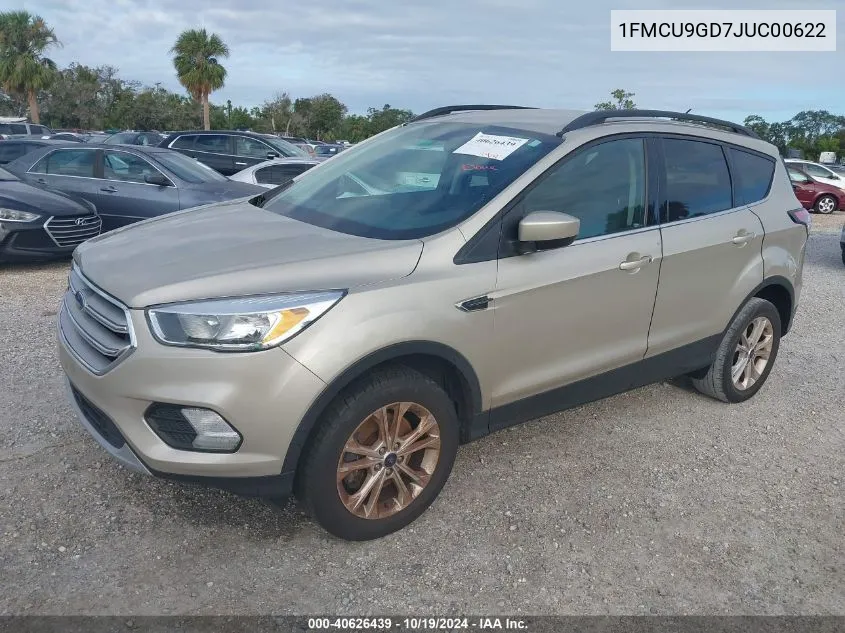 2018 Ford Escape Se VIN: 1FMCU9GD7JUC00622 Lot: 40626439