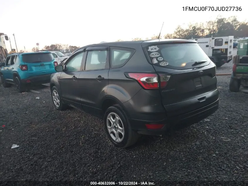 2018 Ford Escape S VIN: 1FMCU0F70JUD27736 Lot: 40632006