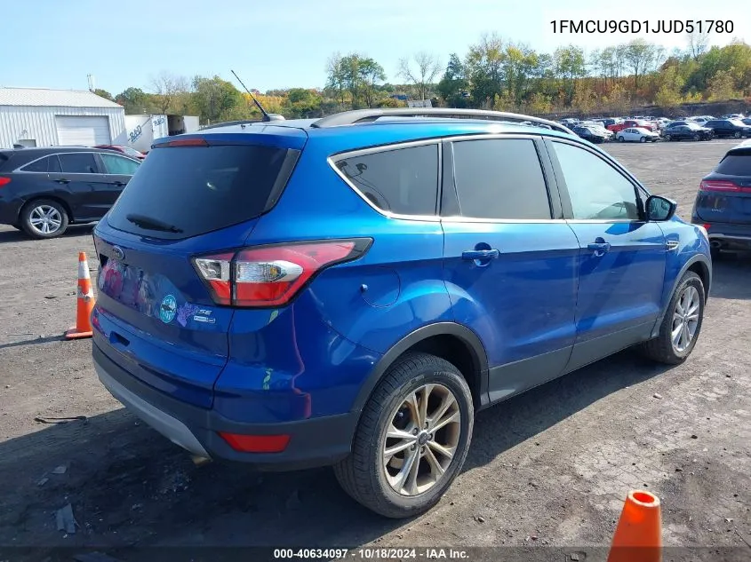 2018 Ford Escape Se VIN: 1FMCU9GD1JUD51780 Lot: 40634097