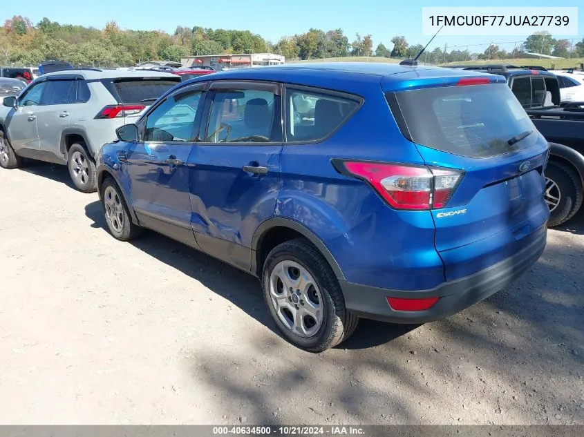 2018 Ford Escape S VIN: 1FMCU0F77JUA27739 Lot: 40634500