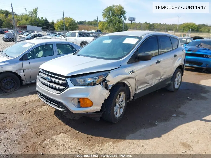 2018 Ford Escape S VIN: 1FMCU0F77JUB11947 Lot: 40635302