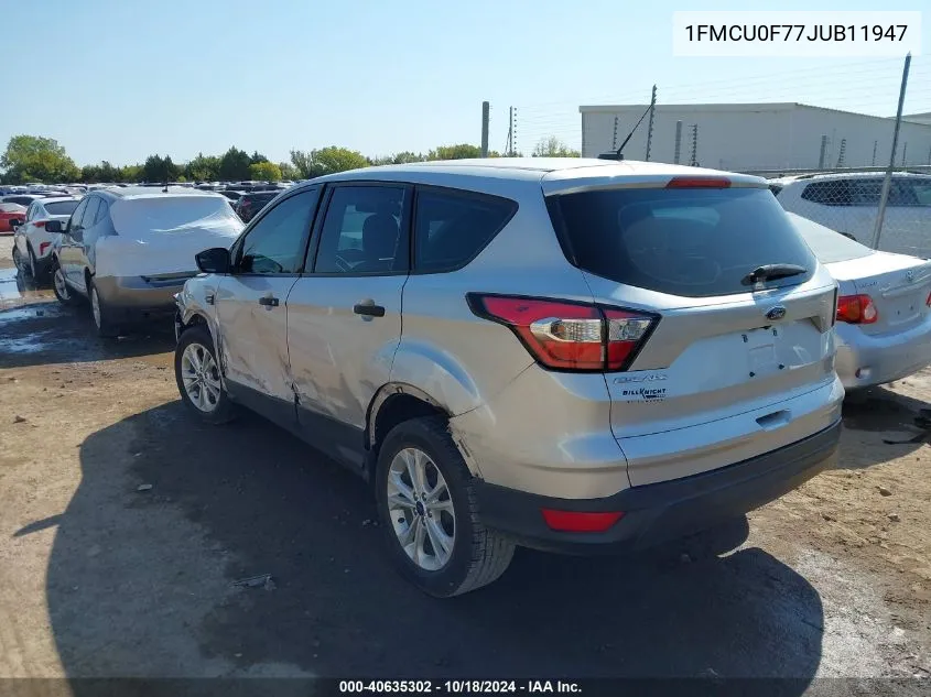 2018 Ford Escape S VIN: 1FMCU0F77JUB11947 Lot: 40635302