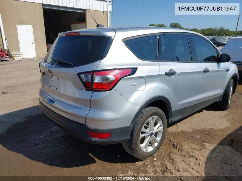 2018 Ford Escape S VIN: 1FMCU0F77JUB11947 Lot: 40635302