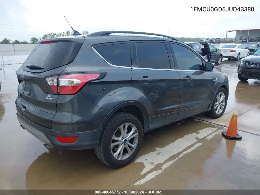 2018 Ford Escape Se VIN: 1FMCU0GD6JUD43380 Lot: 40645772