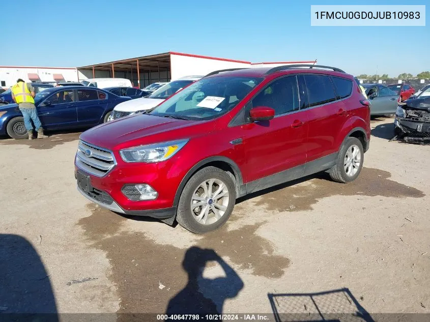 2018 Ford Escape Se VIN: 1FMCU0GD0JUB10983 Lot: 40647798