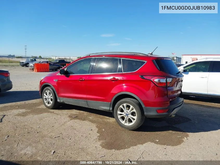 2018 Ford Escape Se VIN: 1FMCU0GD0JUB10983 Lot: 40647798