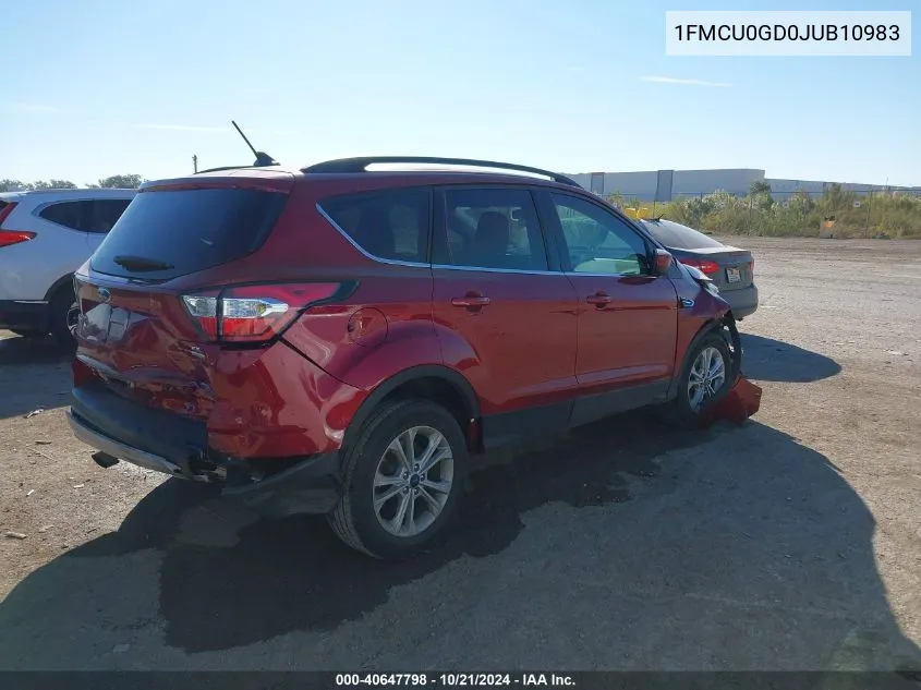 2018 Ford Escape Se VIN: 1FMCU0GD0JUB10983 Lot: 40647798