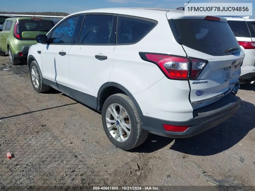 2018 Ford Escape S VIN: 1FMCU0F78JUC94856 Lot: 40651855