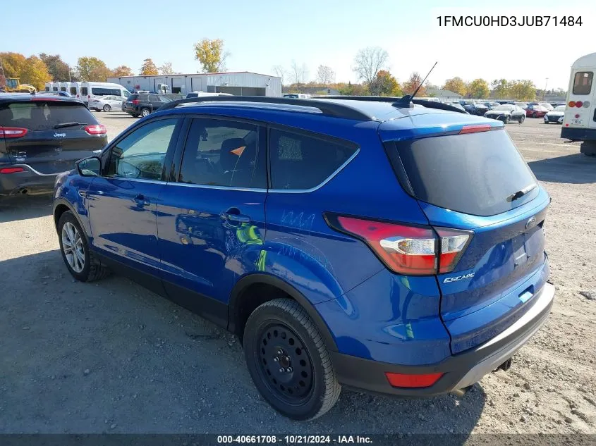 2018 Ford Escape Sel VIN: 1FMCU0HD3JUB71484 Lot: 40661708