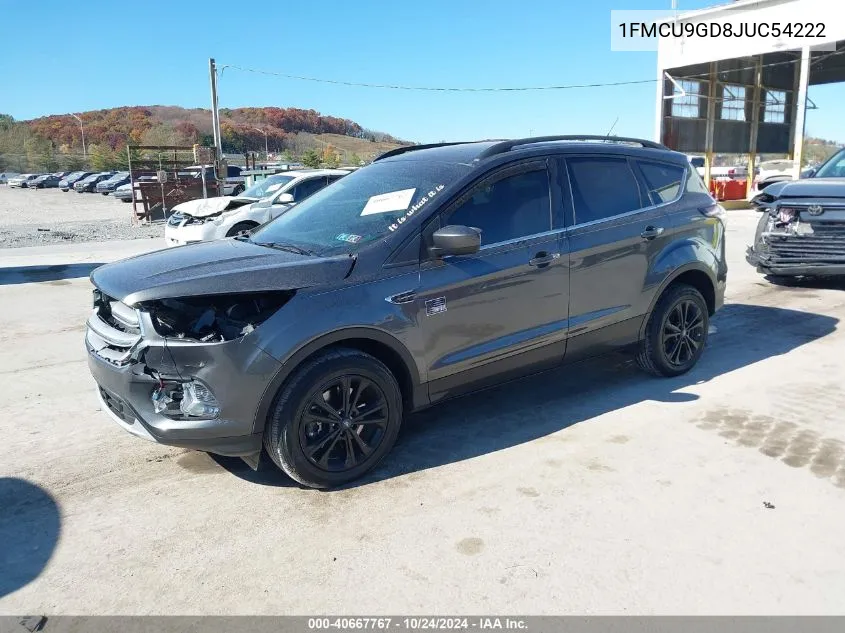 2018 Ford Escape Se VIN: 1FMCU9GD8JUC54222 Lot: 40667767