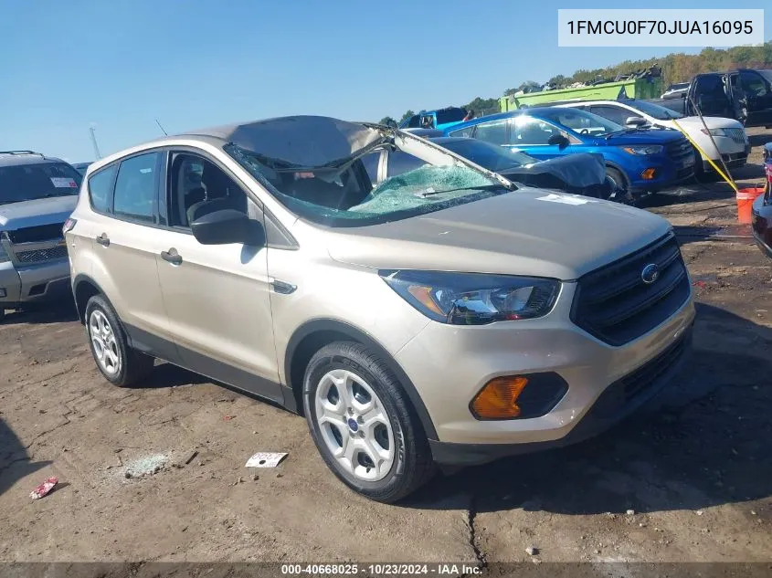 2018 Ford Escape S VIN: 1FMCU0F70JUA16095 Lot: 40668025