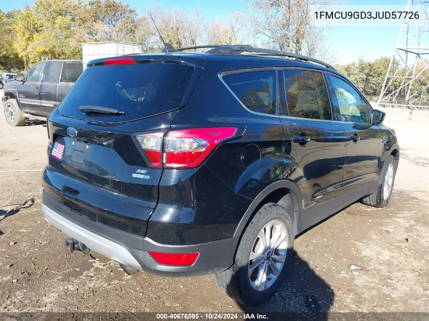 2018 Ford Escape Se VIN: 1FMCU9GD3JUD57726 Lot: 40676595