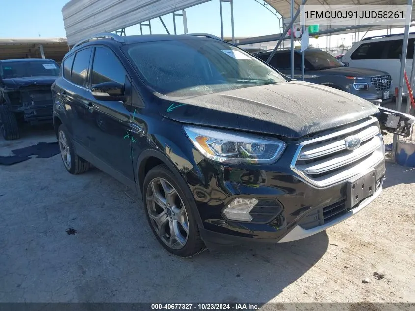 2018 Ford Escape Titanium VIN: 1FMCU0J91JUD58261 Lot: 40677327