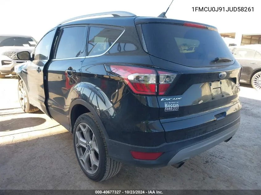 2018 Ford Escape Titanium VIN: 1FMCU0J91JUD58261 Lot: 40677327